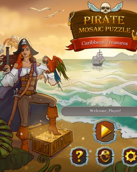 Pirate Mosaic Puzzle: Caribbean Treasures
