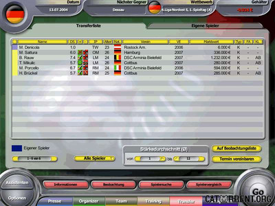 третий скриншот из Anstoss 2005: Der Fussballmanager / Спартак: Футбольный Менеджер