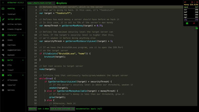 четвертый скриншот из Bitburner