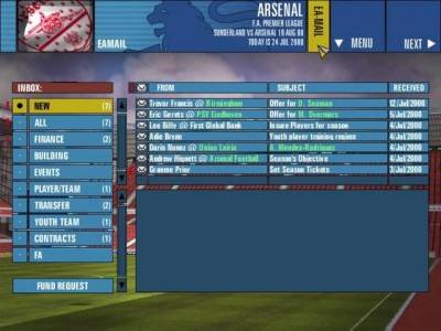 второй скриншот из The F.A. Premier League Football Manager 2001