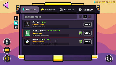 первый скриншот из Mega Hack Geometry Dash
