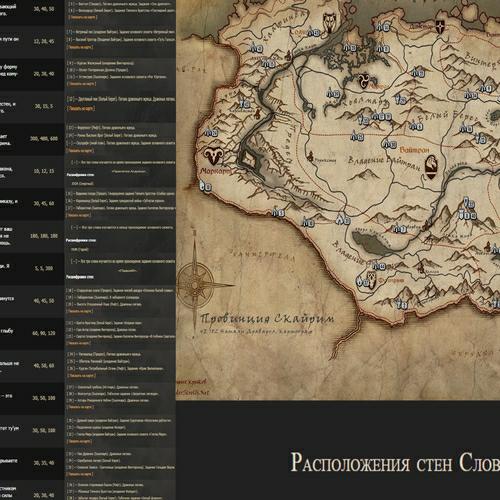 Mods Skyrim Map 1.0 (Местонахождение Слов Силы) (The Elder Scrolls V Skyrim)