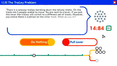 первый скриншот из Trolley Problem, Inc.