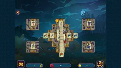 четвертый скриншот из Halloween Night Mahjong